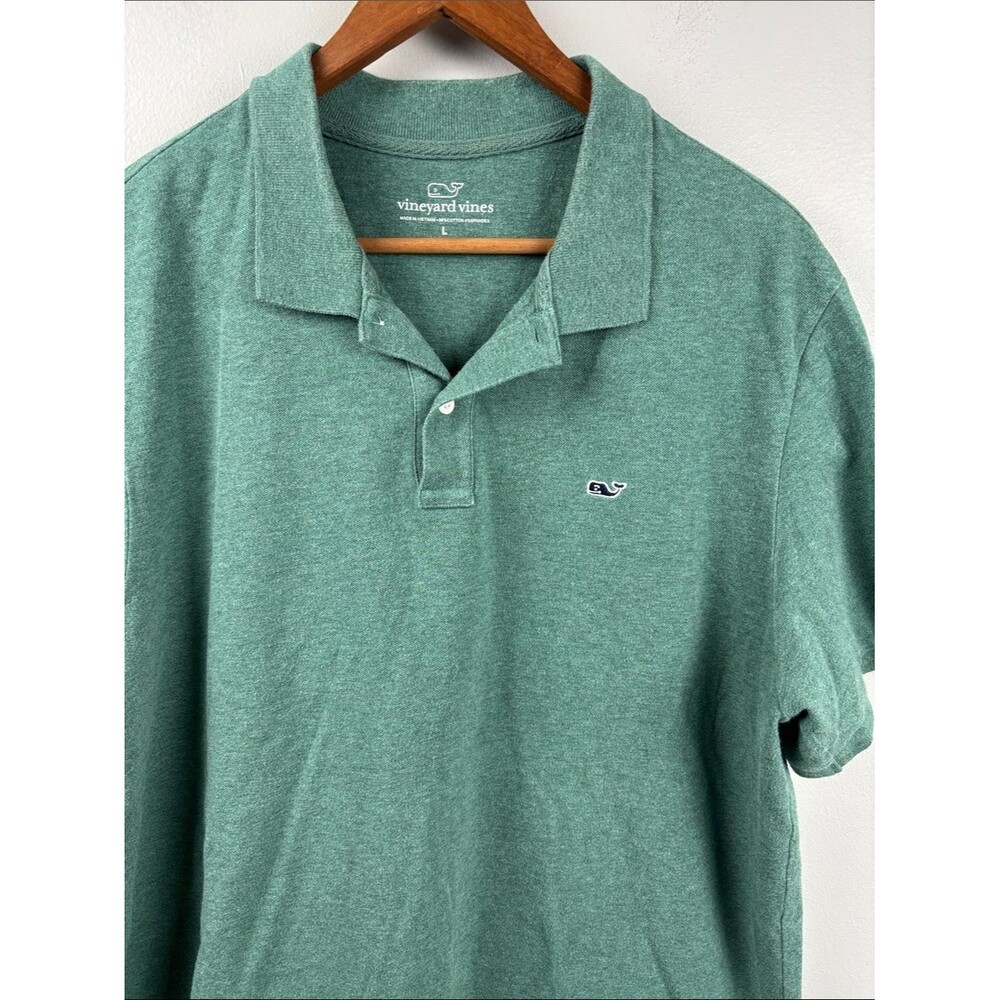 Vineyard Vines Heathered Seafoam Green Polo men’s Large golf sport short sleeve
